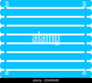 Wooden logs raft icon flat. Blue pictogram on white background. Vector illustration symbol Stock Vector