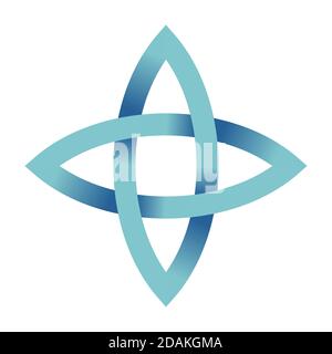 Abstract  geometric icon, sign in flat style with shadows. Four pointed star. Isolated on white background. Color gradient icon. Vector illustration. Stock Vector