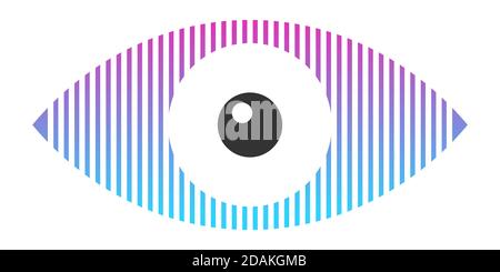 Eye icon, human eye symbol, isolated on white background. Logo template. Flat design style. Vector color illustration. Stock Vector