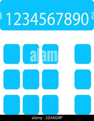 Calculator icon flat. Blue pictogram on white background. Vector illustration symbol Stock Vector