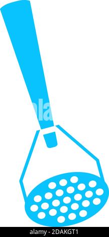 Masher icon flat. Blue pictogram on white background. Vector illustration symbol Stock Vector