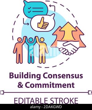 Building consensus and commitment concept icon Stock Vector