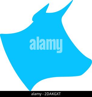 Cow, bull head icon flat. Blue pictogram on white background. Vector illustration symbol Stock Vector