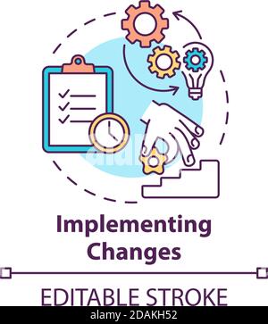 Implementing changes concept icon Stock Vector