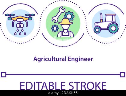 Agricultural engineer concept icon Stock Vector