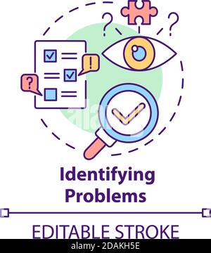 Identifying problems concept icon Stock Vector