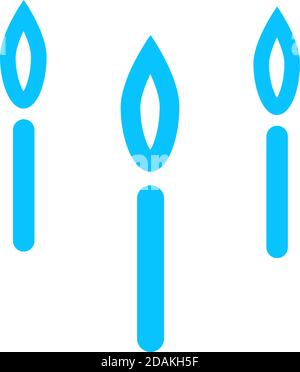 Candle icon flat. Blue pictogram on white background. Vector illustration symbol Stock Vector