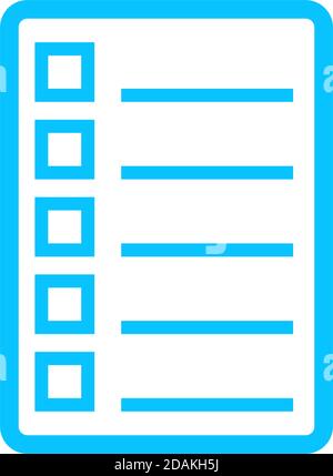 Check list icon flat. Blue pictogram on white background. Vector illustration symbol Stock Vector