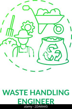 Waste handling engineer concept icon Stock Vector