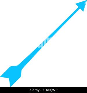 Bow arrow icon flat. Blue pictogram on white background. Vector illustration symbol Stock Vector