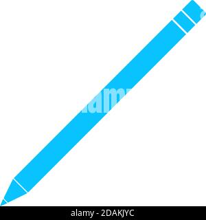 Pencil icon flat. Blue pictogram on white background. Vector illustration symbol Stock Vector