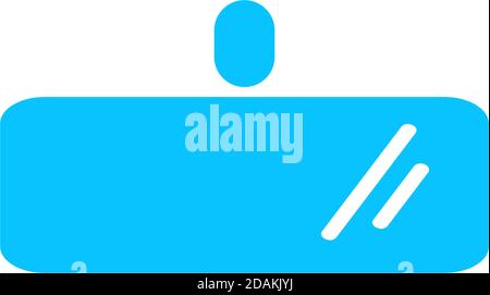 Rearview mirror icon flat. Blue pictogram on white background. Vector illustration symbol Stock Vector