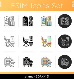 Style ideas for home icons set Stock Vector
