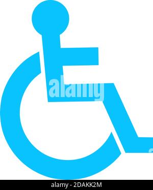 Disabled icon flat. Blue pictogram on white background. Vector illustration symbol Stock Vector