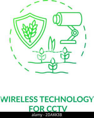 Wireless technology for CCTV concept icon Stock Vector