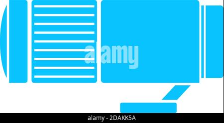 Lens icon flat. Blue pictogram on white background. Vector illustration symbol Stock Vector