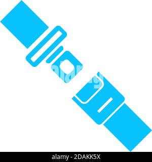 Safety belt icon flat. Blue pictogram on white background. Vector illustration symbol Stock Vector