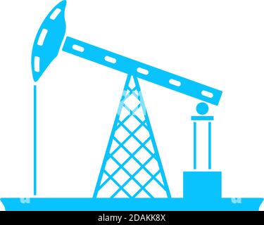 Oil Rig icon flat. Blue pictogram on white background. Vector illustration symbol Stock Vector