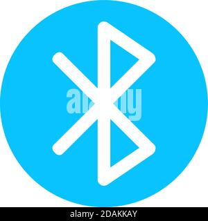 Bluetooth icon flat. Blue pictogram on white background. Vector illustration symbol Stock Vector