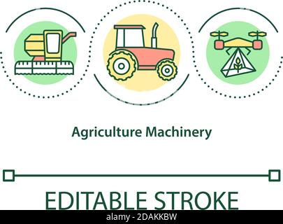 Agriculture machinery concept icon Stock Vector