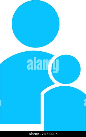 People icon flat. Blue pictogram on white background. Vector illustration symbol Stock Vector