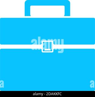 Briefcase icon flat. Blue pictogram on white background. Vector illustration symbol Stock Vector