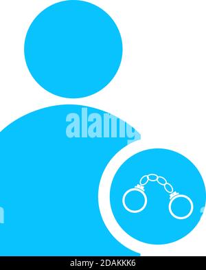 Arrest icon flat. Blue pictogram on white background. Vector illustration symbol Stock Vector