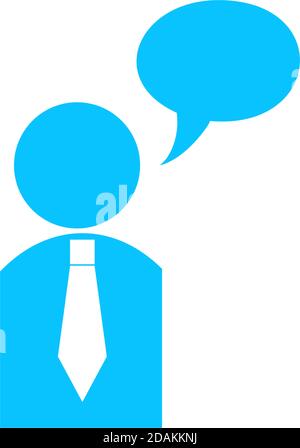 Dialog icon flat. Blue pictogram on white background. Vector illustration symbol Stock Vector