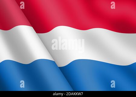 Netherlands waving flag 3d illustration wind ripple Stock Photo