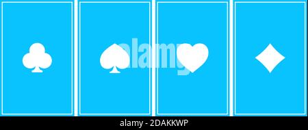 Poker icon flat. Blue pictogram on white background. Vector illustration symbol Stock Vector