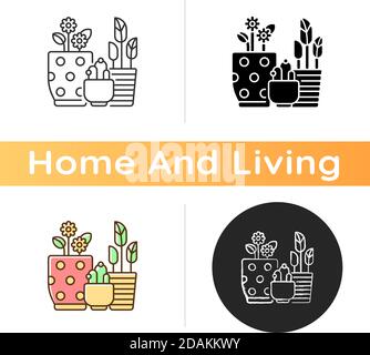 Flower planters black glyph icon Stock Vector Image & Art - Alamy