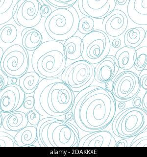 Abstract drawing with hands, curls, circles. Seamless pattern Stock Vector