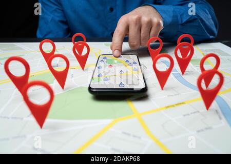 Local Map Pin Marker Search In City Stock Photo