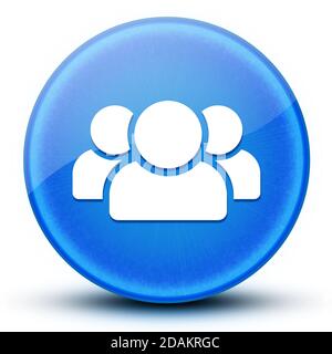 People eyeball glossy blue round button abstract illustration Stock Photo