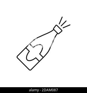 champange icon element of christmas icon for mobile concept and web apps. Thin line champange icon can be used for web and mobile. Premium icon on Stock Vector