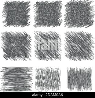 line set of griffin pencil strokes, brushes Stock Vector
