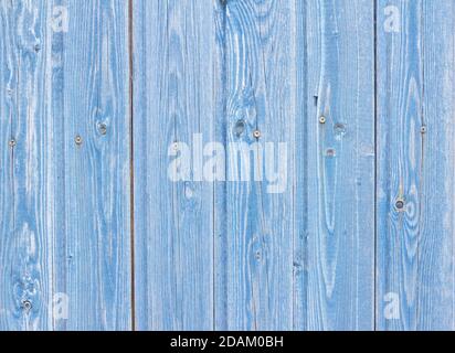Old wooden light blue background or texture, part of rustic fence Stock Photo