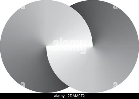 Infinity symblol of interlaced circles. Vector sign with gradient effect. Stock Vector