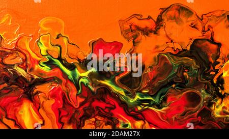 Orange fluid art abstract background. Floral theme Stock Photo