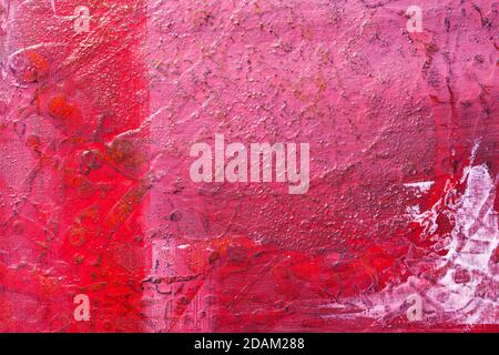 Red painted texture with stains. Abstract background Stock Photo