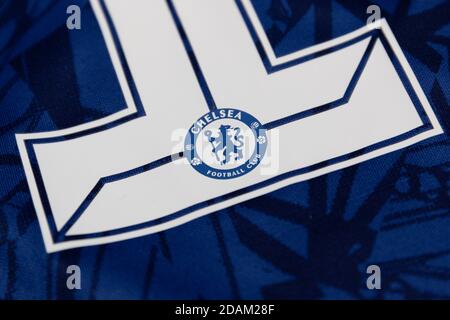 Chelsea Football Club logo inset within a number on the back of a