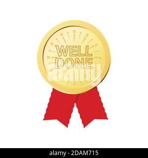 Realistic golden awards for achievement. Realistic medals Stock Vector