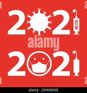 Vaccination in 2021 concept. Flat style vector illustration Stock Vector