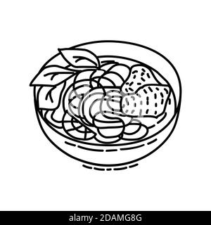 Pho Icon. Doodle Hand Drawn or Outline Icon Style Stock Vector