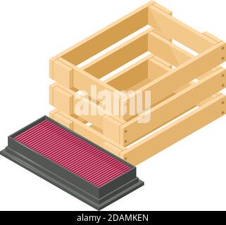 Car filter icon. Isometric illustration of car filter vector icon for web Stock Vector