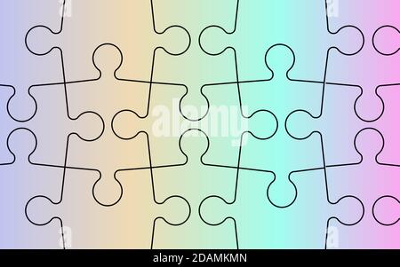 Gradient puzzle Black contour on a gradient background. EPS 10 Stock Vector