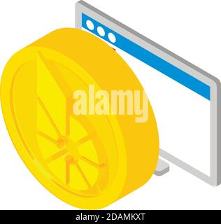 Bitshares cryptocurrency. Isometric illustration of bitshares cryptocurrency vector icon for web Stock Vector