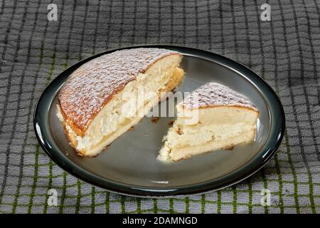 Lemon cream sponge cake. Stock Photo