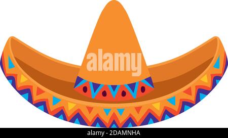 sombrero icon over white background Stock Vector
