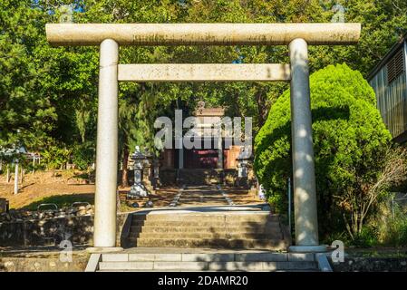 Torii of Tongxiao Shinto Shrine in miaoli, taiwan Stock Photo